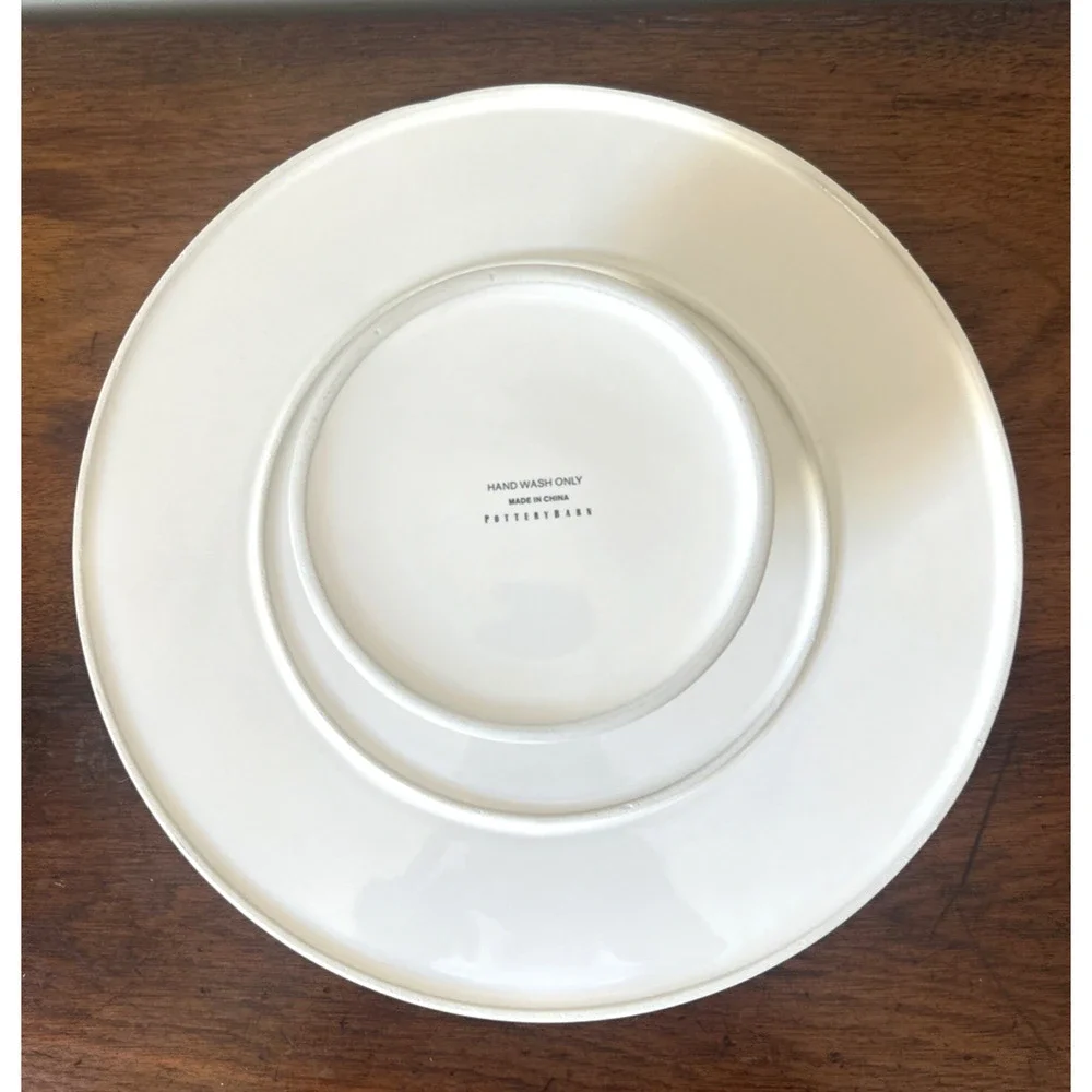 Pottery Barn Flora Floral Rim Cake Plate & Centerpiece Serving Fruit Bowl Easter